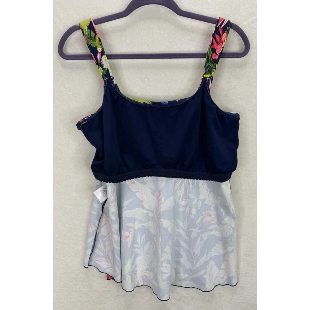 Lands' End Women's Tropical Print Tankini Top Size Large - Picture 5 of 8